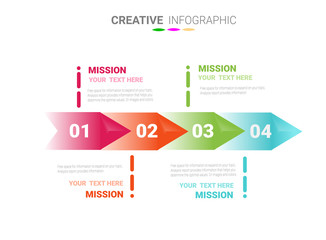 Abstract infographics number options template with steps, with 4 label. Can be used for workflow layout, diagram, business step options, banner, web design. Vector eps 10.