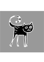 Funny cat cartoon vector illustration