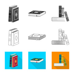 Vector design of training and cover symbol. Set of training and bookstore  stock vector illustration.