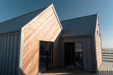 Characteristic Stilt House on the Beach of Sankt Peter-Ording in Germany