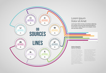 Sources 8 Lines Infographic