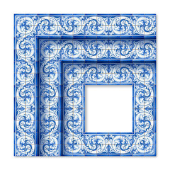 Frame design with typical portuguese decorations called "azulejos"