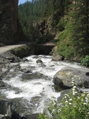 mountain river near red rocks