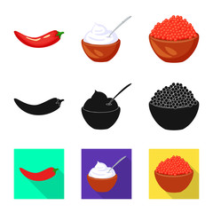 Vector design of taste and product icon. Collection of taste and cooking vector icon for stock.