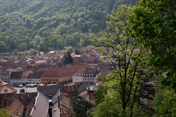 landscape of Brasov in Romania including the mountains