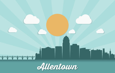 Allentown skyline - Pennsylvania - United States of America, USA - vector illustration - Vector