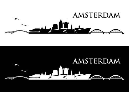 Amsterdam Skyline - Netherlands - Vector Illustration - Vector