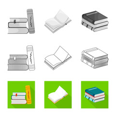 Vector illustration of training and cover sign. Set of training and bookstore  vector icon for stock.