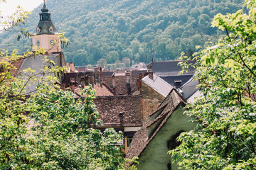 Fototapeta na wymiar landscape of Brasov in Romania including the mountains