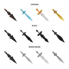 Vector design of game  and armor  symbol. Collection of game  and blade  stock symbol for web.