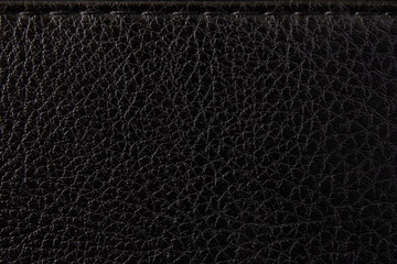 Genuine black leather background