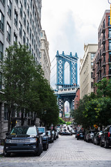View of the Manhattan bridge in New York City, USA