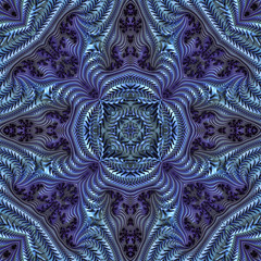 3d effekt - Abstrakt blau fraktal symmetrisch illustration 