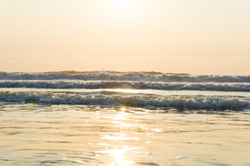 Sunrise sea wave beach morning seascape