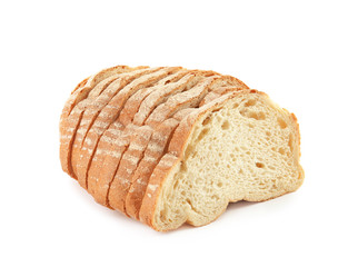 Slices of fresh bread isolated on white