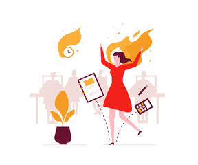 Job burnout - modern flat design style illustration