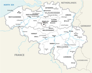 Fototapeta na wymiar belgium administrative and political vector map
