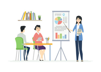 Business Meeting - modern vector cartoon characters illustration