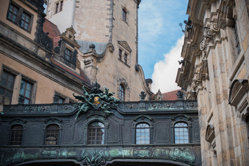 Fototapeta premium Dresden , Germany - MAY 4, 2019. Tourism concept. Beautiful view of city streets, centre of city. Vacation in Dresden 
