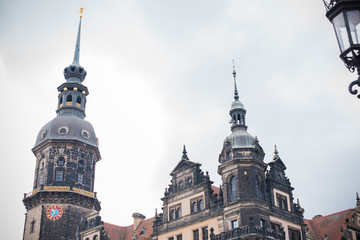Fototapeta na wymiar Dresden , Germany - MAY 4, 2019. Tourism concept. Beautiful view of city streets, centre of city. Vacation in Dresden 