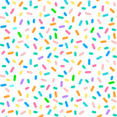 birthday cake sprinkles mix - seamless pattern in vector