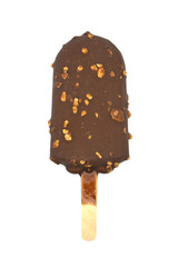 chocolate ice cream stick isolated on white