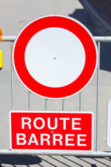 Schild Straßensperre