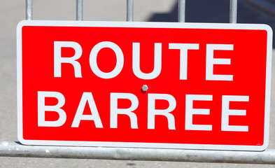 Schild Straßensperre
