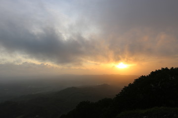 sunset in the mountains
