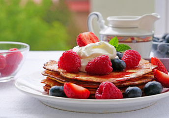 Keto pancakes made of coconut flour or almond flour