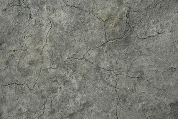 Dry textured ground surface as background, top view. Thirsty soil