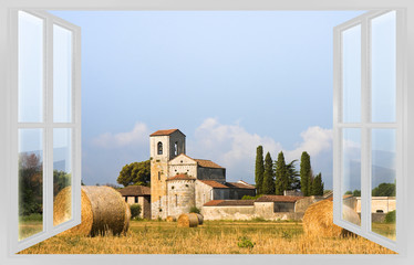 Italian romanesque church view from the window - concept image © Francesco Scatena