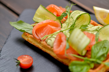 bruschetta with tomato and cucumber basil