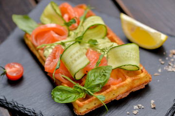 bruschetta with tomato and cucumber basil