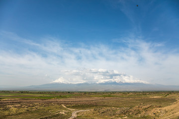 Obraz premium Beautiful view of Mount Ararat and surroundings from Khor Virab, Armenia.