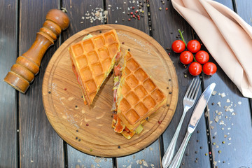 sandwich with ham and vegetables