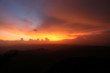 sunset in the mountains