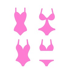 women's swimsuit design set. Fashion bikini collection.