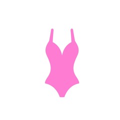 beach vacation symbol beach pink swimsuit icon.