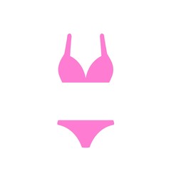 beach vacation symbol beach pink swimsuit icon.
