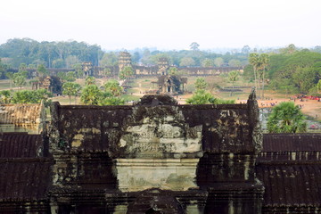 Fototapeta premium The Angkor Archeological Park from bird's eye view