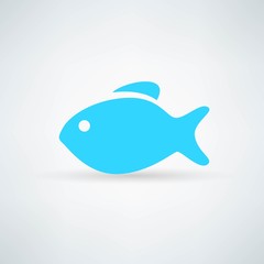 blue fish icon on white background