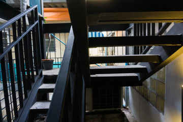 Modern dark stair indoor metal design