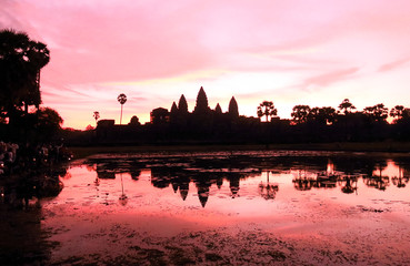 Fototapeta na wymiar Early morning and sunrise at Angkor Wat, Siem Reap, Cambodia