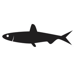 black fish icon on white background