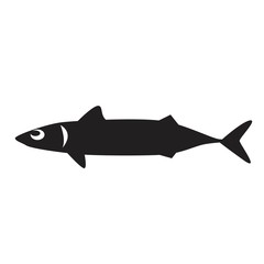 black fish icon on white background