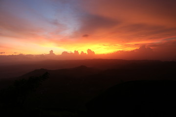 sunset in the mountains