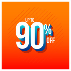 Sale Discount up to 90% off Set Vector Template Design Illustration