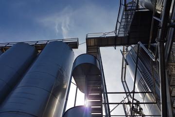 part of the industrial landscape on background of sky