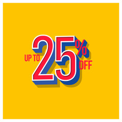 Sale Discount up to 25% off Set Vector Template Design Illustration